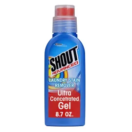 Shout Advanced Stain Remover Gel for Clothes Laundry, Ultra Concentrated Gel with Built-in Scrubber Brush for Deep Set-In stains, 8.7oz
