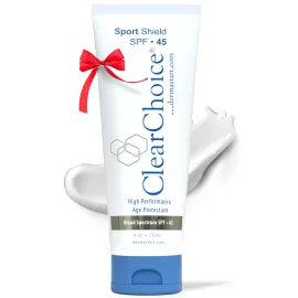 Clear Choice Sunscreen for Face SPF 45, Mineral Oil Sunblock & Light Moisturizer with Zinc Oxide, Reef-Safe, Broad Spectrum, Water-Resistant, No White Cast, Dermatologist Recommended, 4oz