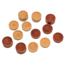 WE Games Wood Backgammon Chips with Cloth Pouch - Brown & Natural 1.125 in. Diameter - Set of 30 WE Games Wood Backgammon Chips with Cloth Pouch - Brown & Natural 1.125 in. Diameter - Set of 30