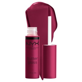 NYX PROFESSIONAL MAKEUP Butter Gloss, Non-Sticky Lip Gloss - Devil\'s Food Cake (Deep Plum)