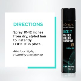 L\'Oral Paris Advanced Hairstyle LOCK IT Weather Control Hairspray, 8.25 oz. (Packaging May Vary) L\'Oral Paris Advanced Hairstyle LOCK IT Weather Control Hairspray, 8.25 oz. (Packaging May Vary)