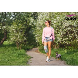 TYNOR Hinged Knee Brace with Double Strap Adjustable Neoprene Knee Support For Men & Women, Arthritis, Meniscus Tear, ACL with Open Patella with Removable Metal Hinges & Side Stabilizers (Large)