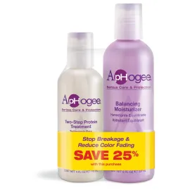 Aphogee Serious Hair Care Double Bundle (Twostep Protein Treatment 4 Fl Oz and Balancing Moisturizer 8 Fl Oz