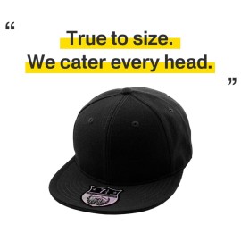 KBETHOS KNW-2364 BLK (8) The Real Original Fitted Flat-Bill Mens Hat True-Fit, 9 Sizes & 20 Colors, Black