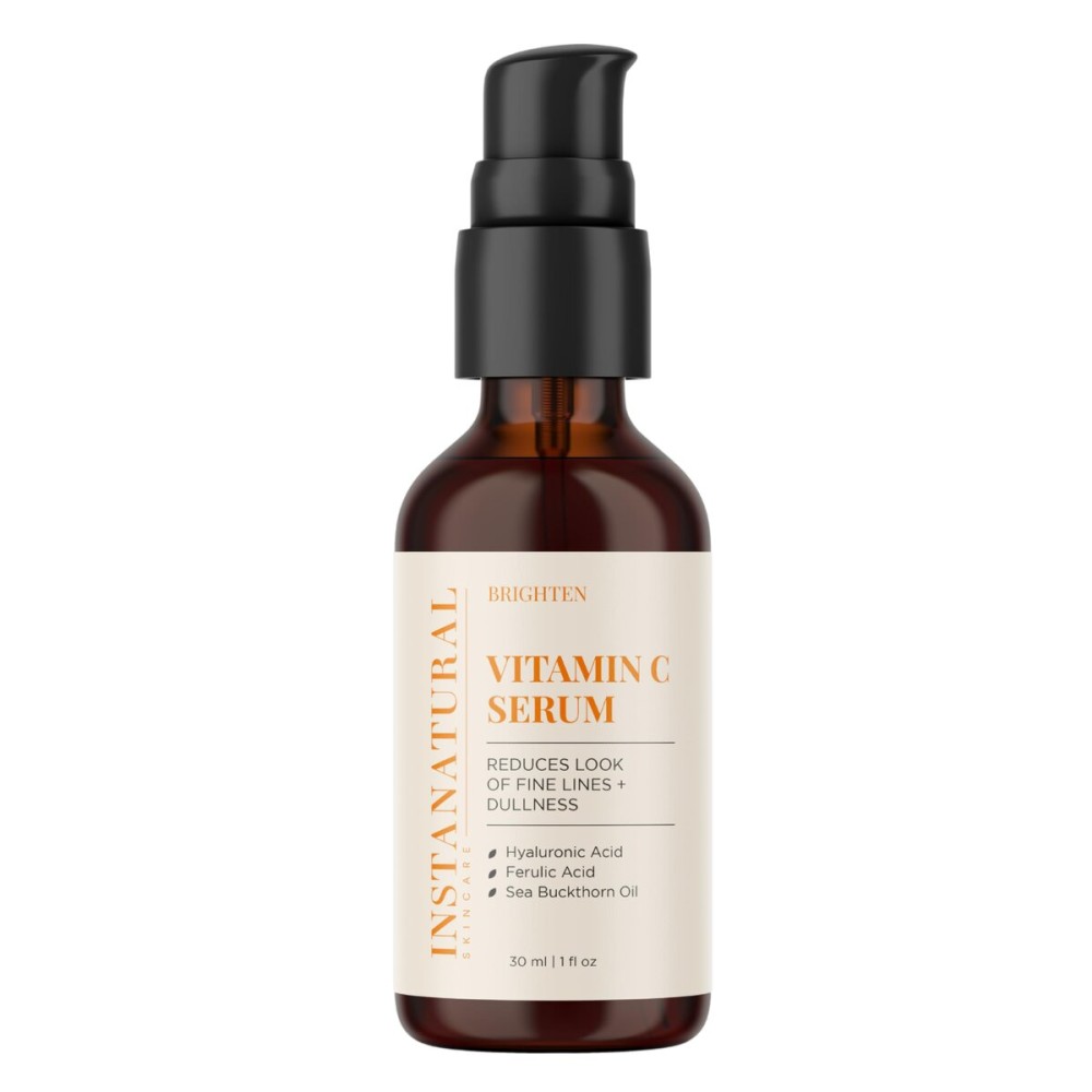 InstaNatural Vitamin C Face Serum, Brightens, Hydrates and Reduces Signs of Aging, with Vitamin C, Hyaluronic and Ferulic Acid, 1 FL Oz InstaNatural Vitamin C Face Serum, Brightens, Hydrates and Reduces Signs of Aging, with Vitamin C, Hyaluronic and Ferulic Acid, 1 FL Oz