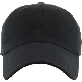 KB-Low BLK Classic Cotton Dad Hat Adjustable Plain Cap. Polo Style Low Profile (Unstructured) (Classic) Black Adjustable KB-Low BLK Classic Cotton Dad Hat Adjustable Plain Cap. Polo Style Low Profile (Unstructured) (Classic) Black Adjustable