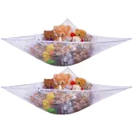 Handy Laundry Jumbo Toy Hammock, White, Organize Stuffed Animals & Children\'s Toys with this Mesh Hammock, Great Decor, Neatly Organizing Kid\'s Toys and Stuffed Animals, Expands to 5.5 feet, (2-Pack)