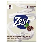 Zest Bar Soap - 8 Bars - Enriched With Cocoa Butter And Shea for Ultra Moisturizing Cleansing - Leaves Your Body Feeling Silky Smooth And Deeply Moisturized