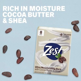 Zest Bar Soap - 8 Bars - Enriched With Cocoa Butter And Shea for Ultra Moisturizing Cleansing - Leaves Your Body Feeling Silky Smooth And Deeply Moisturized Zest Bar Soap - 8 Bars - Enriched With Cocoa Butter And Shea for Ultra Moisturizing Cleansing - Leaves Your Body Feeling Silky Smooth And Deeply Moisturized