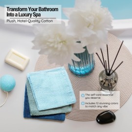 Washcloths, 12 Pack, 100% Extra Soft Ring Spun Cotton Wash Cloth, Size 13 X 13, Soft and Absorbent, Machine Washable, Vibrant Assorted Colors Washcloths, 12 Pack, 100% Extra Soft Ring Spun Cotton Wash Cloth, Size 13 X 13, Soft and Absorbent, Machine Washable, Vibrant Assorted Colors