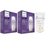 Philips AVENT Breast Milk Storage Bags, Clear, 6 Ounce, 50 Pack, SCF603/50
