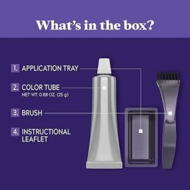 Just For Men Touch of Gray Mustache & Beard, Beard Coloring for Gray Hair with Brush Included for Easy Application, Great for a Salt and Pepper Look - Dark Brown & Black, B-45/55, Pack of 1