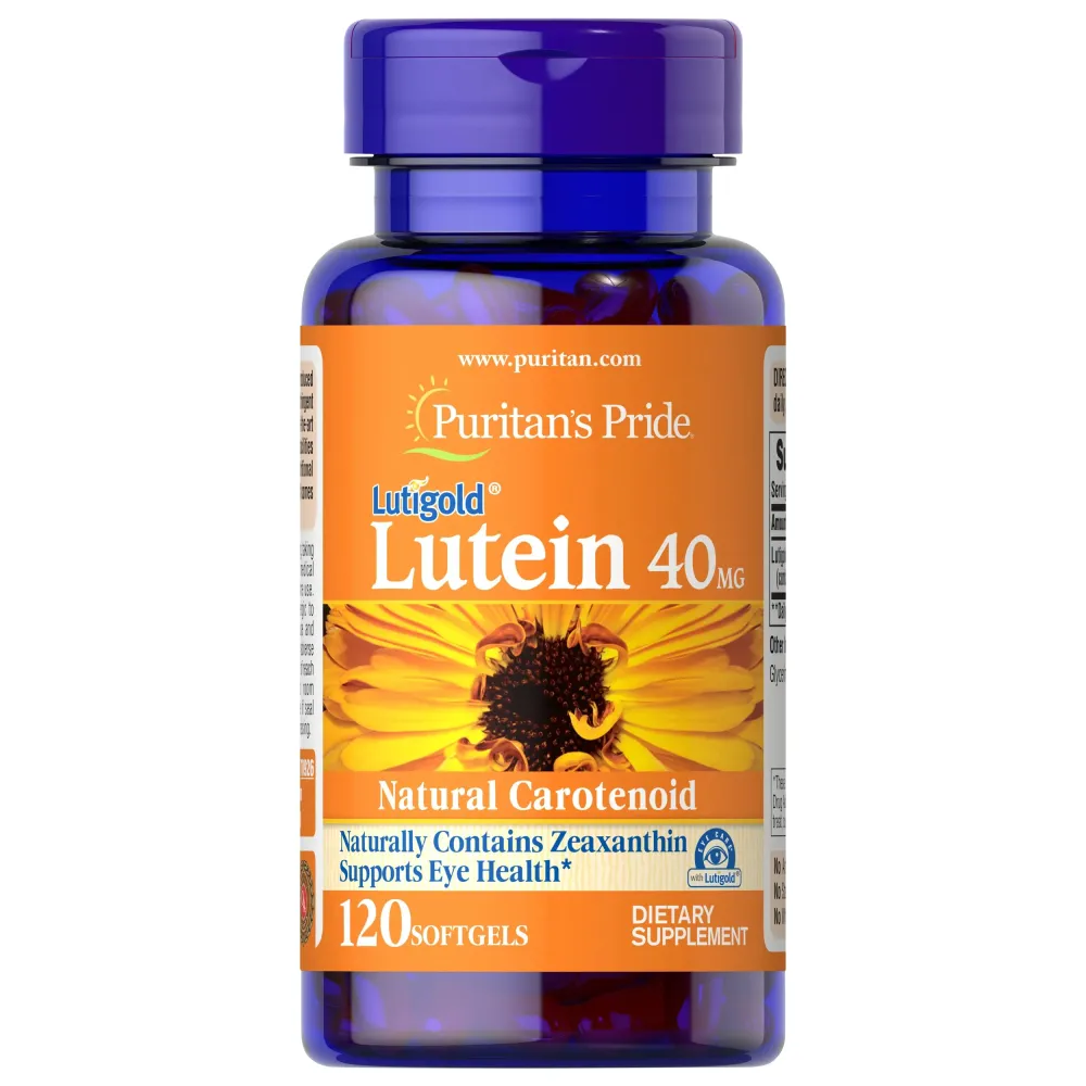 Puritan\'s Pride Premium Lutigold Lutein Carotenoid 40mg with Zeaxanthin for Men and Women, Dietary Supplement for Eye Health Support, 8 Month Supply, 120 Easy-to-Swallow Softgels Puritan\'s Pride Premium Lutigold Lutein Carotenoid 40mg with Zeaxanthin for Men and Women, Dietary Supplement for Eye Health Support, 8 Month Supply, 120 Easy-to-Swallow Softgels