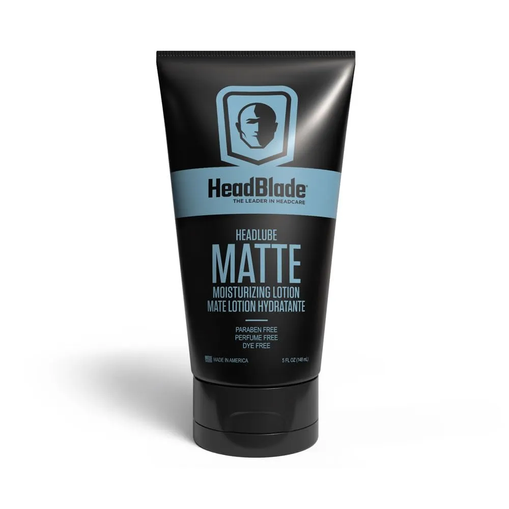 HeadBlade HeadLube Matte Moisturizer Lotion for Men (5 oz) - Leaves Head Smooth and Grease-Free, free Head Shaving Experience - Stay Refreshed and Hydrated with this Specially Designed Head Moisturize