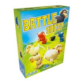 Battle Sheep Abstract Strategy Board Game with Animal Sheep Theme by Blue Orange Games - Family or Adult Strategy Board game for 2 to 4 players. Recommended for ages 7 & Up.