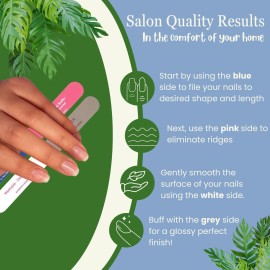 Tropical Shine Colossal 4-Way Blue-Pink Buffer - Professional Nail File & Buffer for Shaping, Smoothing, and Polishing Nails - Compact and Portable Nail Care Accessory (707330)