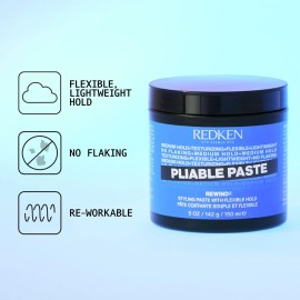 Redken Pliable Styling Paste With Flexible Hold For All Hair Types - Adds Lightweight, Flexible Texture & Moisture, Medium Hold Redken Pliable Styling Paste With Flexible Hold For All Hair Types - Adds Lightweight, Flexible Texture & Moisture, Medium Hold