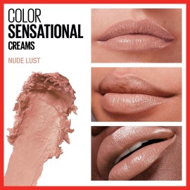 Maybelline Color Sensational Lipstick, Lip Makeup, Cream Finish, Hydrating Lipstick, Nude Lust, Nude ,1 Count Maybelline Color Sensational Lipstick, Lip Makeup, Cream Finish, Hydrating Lipstick, Nude Lust, Nude ,1 Count