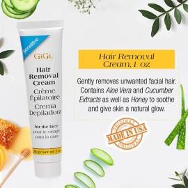 GiGi Hair Removal Cream, for the Face - 1 oz, and Slow Grow Soothing Cream - 0.5 oz, Hair Removal Kit for Sensitive Skin, 1-pack GiGi Hair Removal Cream, for the Face - 1 oz, and Slow Grow Soothing Cream - 0.5 oz, Hair Removal Kit for Sensitive Skin, 1-pack