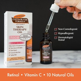 Palmer\'s Cocoa Butter Formula Moisturizing Skin Therapy Oil for Face with Vitamin E, C & 10 Pure Facial Oil Blend, Rosehip Fragrance, 1 Ounce Palmer\'s Cocoa Butter Formula Moisturizing Skin Therapy Oil for Face with Vitamin E, C & 10 Pure Facial Oil Blend, Rosehip Fragrance, 1 Ounce