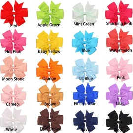 CLLOT 40Pcs 3.5 Inch Boutique Grosgrain Ribbon Pinwheel Hair Bows Alligator Clips For Girls Toddlers Accessories Teens Gifts In Pairs CLLOT 40Pcs 3.5 Inch Boutique Grosgrain Ribbon Pinwheel Hair Bows Alligator Clips For Girls Toddlers Accessories Teens Gifts In Pairs
