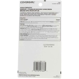 CoverGirl Aquasmooth SPF 20 Compact Foundation, 730 Classic Beige, 0.4 Ounce