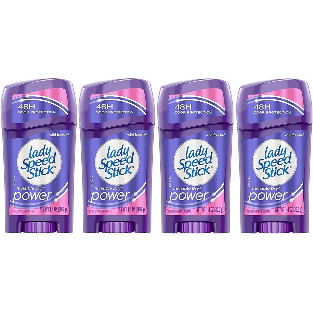 Lady Speed Stick Invisible Dry Antiperspirant & Deodorant, Wild Freesia, 1.4 Ounce (Pack of 4) Lady Speed Stick Invisible Dry Antiperspirant & Deodorant, Wild Freesia, 1.4 Ounce (Pack of 4)