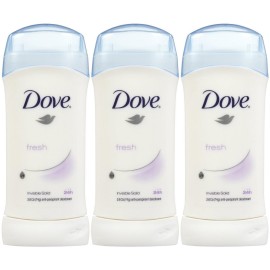 Dove Invisible Solid Deodorant, Fresh - 2.6 oz - 3 pk