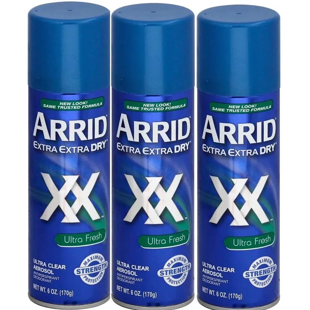 ARRID XX Ultra Clear Anti-Perspirant Deodorant Spray, Ultra Fresh, 6 Ounce (Pack of 3) ARRID XX Ultra Clear Anti-Perspirant Deodorant Spray, Ultra Fresh, 6 Ounce (Pack of 3)