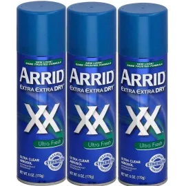 ARRID XX Ultra Clear Anti-Perspirant Deodorant Spray, Ultra Fresh, 6 Ounce (Pack of 3) ARRID XX Ultra Clear Anti-Perspirant Deodorant Spray, Ultra Fresh, 6 Ounce (Pack of 3)