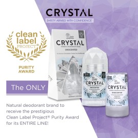 CRYSTAL Travel Stick Mineral Deodorant - Unscented Body Deodorant With 24-Hour Odor Protection, Non-Staining & Non-Sticky, Aluminum Chloride & Paraben Free, 1.5 FL OZ - (Pack of 2) CRYSTAL Travel Stick Mineral Deodorant - Unscented Body Deodorant With 24-Hour Odor Protection, Non-Staining & Non-Sticky, Aluminum Chloride & Paraben Free, 1.5 FL OZ - (Pack of 2)