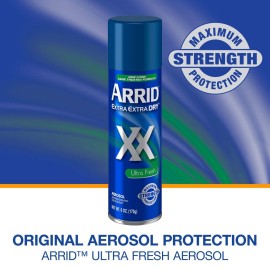 Arrid XX Extra Extra Dry Ultra Clear Aerosol Antiperspirant Deodorant, Ultra Fresh ,Twin Pack, 6 Ounce (Pack of 2) Packaging May Vary Arrid XX Extra Extra Dry Ultra Clear Aerosol Antiperspirant Deodorant, Ultra Fresh ,Twin Pack, 6 Ounce (Pack of 2) Packaging May Vary