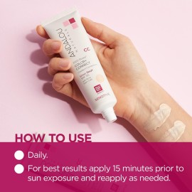 Andalou Naturals 1000 Roses CC Color + Correct with SPF 30, Sheer Beige, 2-in-1 Face Sunscreen + CC Cream for Sensitive Skin, Helps Correct Uneven Skin Tone, Reef Safe Sunscreen, 2 Fl Oz