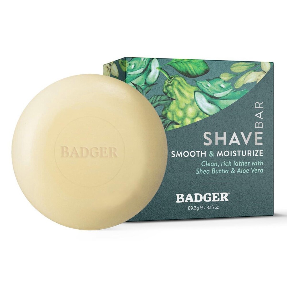 Badger Shaving Soap Puck, Organic Moisturizing Shave Soap Bar, Rich Lasting Lather, Light Natural Scent, Plastic Free & Vegan Shave Soap for Men & Women, 3.15 oz Bar Badger Shaving Soap Puck, Organic Moisturizing Shave Soap Bar, Rich Lasting Lather, Light Natural Scent, Plastic Free & Vegan Shave Soap for Men & Women, 3.15 oz Bar