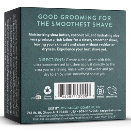 Badger Shaving Soap Puck, Organic Moisturizing Shave Soap Bar, Rich Lasting Lather, Light Natural Scent, Plastic Free & Vegan Shave Soap for Men & Women, 3.15 oz Bar Badger Shaving Soap Puck, Organic Moisturizing Shave Soap Bar, Rich Lasting Lather, Light Natural Scent, Plastic Free & Vegan Shave Soap for Men & Women, 3.15 oz Bar