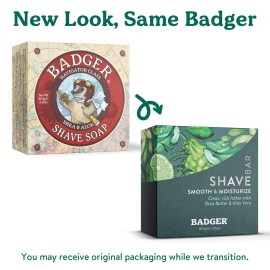 Badger Shaving Soap Puck, Organic Moisturizing Shave Soap Bar, Rich Lasting Lather, Light Natural Scent, Plastic Free & Vegan Shave Soap for Men & Women, 3.15 oz Bar Badger Shaving Soap Puck, Organic Moisturizing Shave Soap Bar, Rich Lasting Lather, Light Natural Scent, Plastic Free & Vegan Shave Soap for Men & Women, 3.15 oz Bar