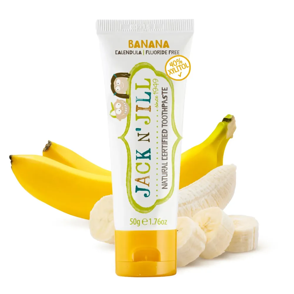 Jack N\' Jill Natural Toothpaste for Baby and Infants - Fluoride Free Training Toothpaste, 40% Xylitol, BPA Free - Banana, 1.76 oz (Pack of 1) Jack N\' Jill Natural Toothpaste for Baby and Infants - Fluoride Free Training Toothpaste, 40% Xylitol, BPA Free - Banana, 1.76 oz (Pack of 1)
