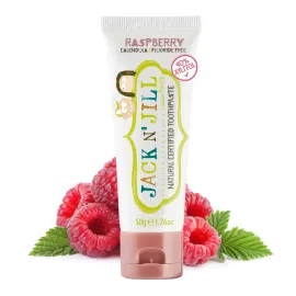 Jack N\' Jill Natural Toothpaste for Baby and Infants - Fluoride Free Training Toothpaste, 40% Xylitol, BPA Free - Raspberry, 1.76 oz (Pack of 1)
