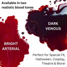 Mehron Makeup Stage Blood | Realistic For Halloween | Washable Fake Blood for Special FX, Stage & Screen, Halloween, & Cosplay (4.5) (Dark Venous)