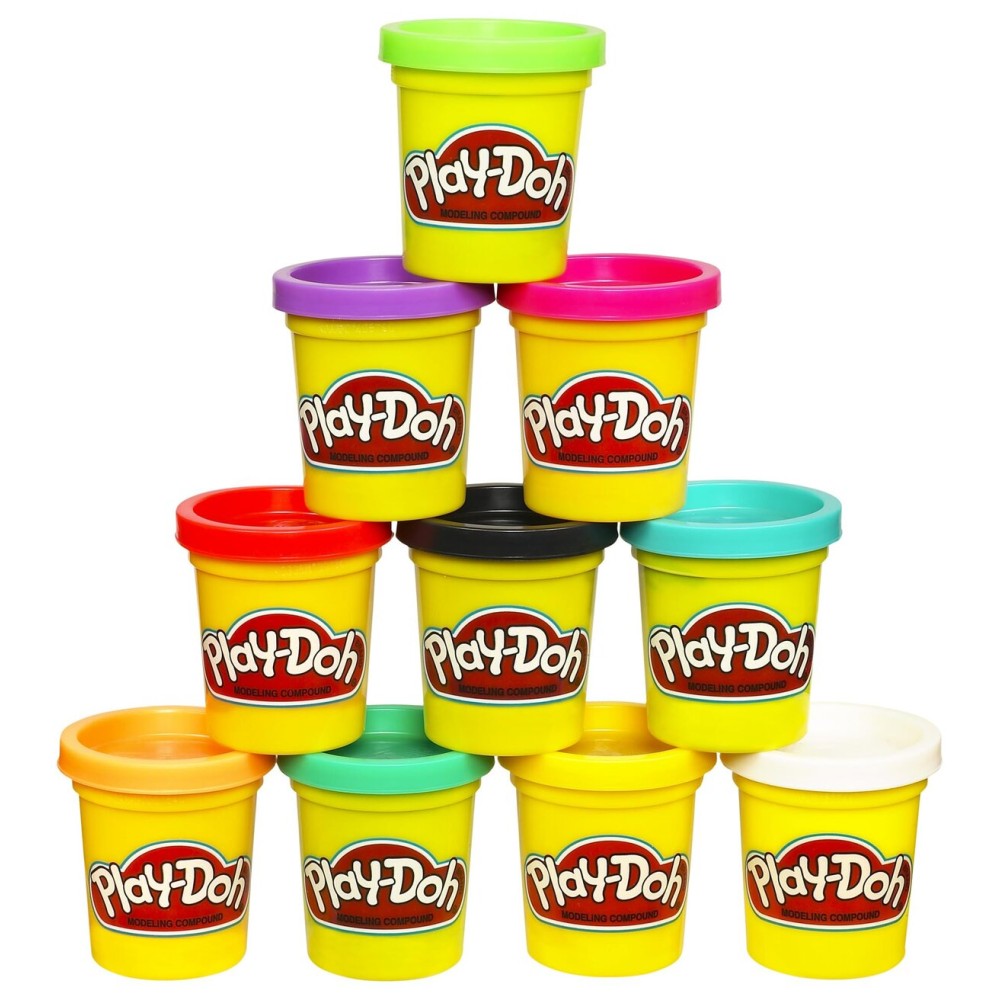 Play Doh Modeling Compound 10-Pack Case of Assorted Colors, Non-Toxic 2 oz. Cans, Back to School Gifts, Prizes, & Party Favors, Preschool Toys for Kids, Ages 2+ (Amazon Exclusive)