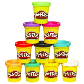 Play Doh Modeling Compound 10-Pack Case of Assorted Colors, Non-Toxic 2 oz. Cans, Back to School Gifts, Prizes, & Party Favors, Preschool Toys for Kids, Ages 2+ (Amazon Exclusive)