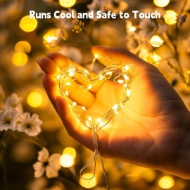 Minetom Fairy Lights Plug in, 33Ft 100 LEDs Waterproof Silver Wire Firefly Lights, Adaptor Included, Starry String Lights for Wedding Indoor Outdoor Christmas Patio Garden Decoration, Warm White Minetom Fairy Lights Plug in, 33Ft 100 LEDs Waterproof Silver Wire Firefly Lights, Adaptor Included, Starry String Lights for Wedding Indoor Outdoor Christmas Patio Garden Decoration, Warm White