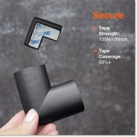 Roving Cove HeftyFit Corner Protector for Baby (4 Large Corners), Heavy-Duty Soft Rubber Foam Furniture Corner Bumper Guards, 3M Adhesive Pre-Taped, Onyx Black Roving Cove HeftyFit Corner Protector for Baby (4 Large Corners), Heavy-Duty Soft Rubber Foam Furniture Corner Bumper Guards, 3M Adhesive Pre-Taped, Onyx Black