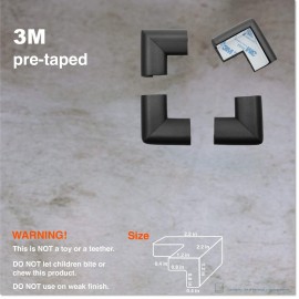 Roving Cove HeftyFit Corner Protector for Baby (4 Large Corners), Heavy-Duty Soft Rubber Foam Furniture Corner Bumper Guards, 3M Adhesive Pre-Taped, Onyx Black Roving Cove HeftyFit Corner Protector for Baby (4 Large Corners), Heavy-Duty Soft Rubber Foam Furniture Corner Bumper Guards, 3M Adhesive Pre-Taped, Onyx Black