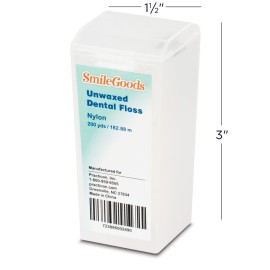 Practicon SmileGoods Unwaxed 200 Yard Dental Floss, Shred Resistant Nylon, Noncoated, Wax Less, Wax Free Floss, 1 Pack Practicon SmileGoods Unwaxed 200 Yard Dental Floss, Shred Resistant Nylon, Noncoated, Wax Less, Wax Free Floss, 1 Pack