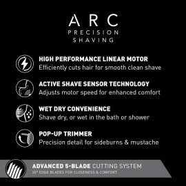 Panasonic ARC5 Electric Razor for Men with Pop-Up Trimmer, Wet/Dry 5-Blade Electric Shaver with Intelligent Shave Sensor and Multi-Flex Pivoting Head - ES-LV65-S (Silver) Panasonic ARC5 Electric Razor for Men with Pop-Up Trimmer, Wet/Dry 5-Blade Electric Shaver with Intelligent Shave Sensor and Multi-Flex Pivoting Head - ES-LV65-S (Silver)