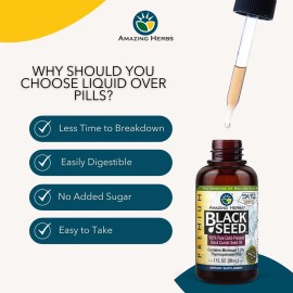 Amazing Herbs Premium Black Seed Oil - Gluten Free, Non GMO, Cold Pressed Nigella Sativa Aids in Digestive Health, Immune Support, Brain Function, Joint Mobility - 1 Fl Oz Amazing Herbs Premium Black Seed Oil - Gluten Free, Non GMO, Cold Pressed Nigella Sativa Aids in Digestive Health, Immune Support, Brain Function, Joint Mobility - 1 Fl Oz