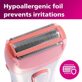 Philips SatinShave Essential Womens Wet & Dry Electric Shaver for Legs & Body, Cordless, with Hypoallergenic Foil, HP6306/50 Philips SatinShave Essential Womens Wet & Dry Electric Shaver for Legs & Body, Cordless, with Hypoallergenic Foil, HP6306/50