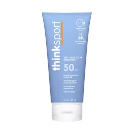 Thinksport SPF 50+ Mineral Sunscreen - Safe, Natural Sunblock for Sports & Active Use - Water Resistant Sun Cream -UVA/UVB Sun Protection - Vegan, Reef Friendly Lotion, 6oz Thinksport SPF 50+ Mineral Sunscreen - Safe, Natural Sunblock for Sports & Active Use - Water Resistant Sun Cream -UVA/UVB Sun Protection - Vegan, Reef Friendly Lotion, 6oz
