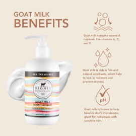 Dionis Goat Milk Hydrating Skincare Scented Cream, Rich & Creamy Daily Moisturizing Sea Treasures Body Lotion For Dry Skin, Made in the USA, Cruelty-Free & Paraben-Free, 8.5 oz Bottle Dionis Goat Milk Hydrating Skincare Scented Cream, Rich & Creamy Daily Moisturizing Sea Treasures Body Lotion For Dry Skin, Made in the USA, Cruelty-Free & Paraben-Free, 8.5 oz Bottle